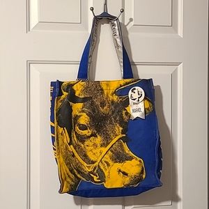 Andy Warhol canvas cow tote bag